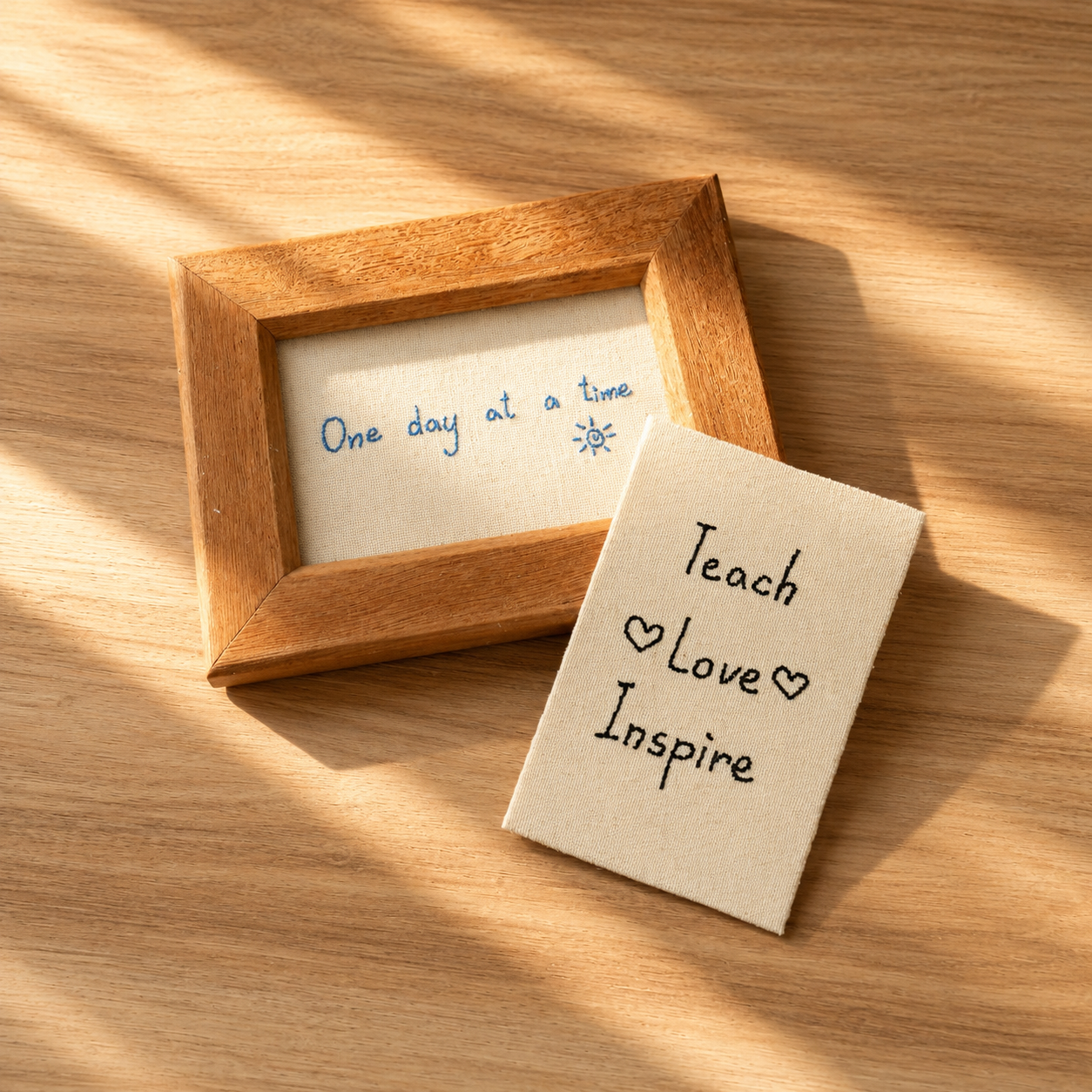 Personalized Handwriting Embroidery Wooden Keepsake Frame from Your Writing