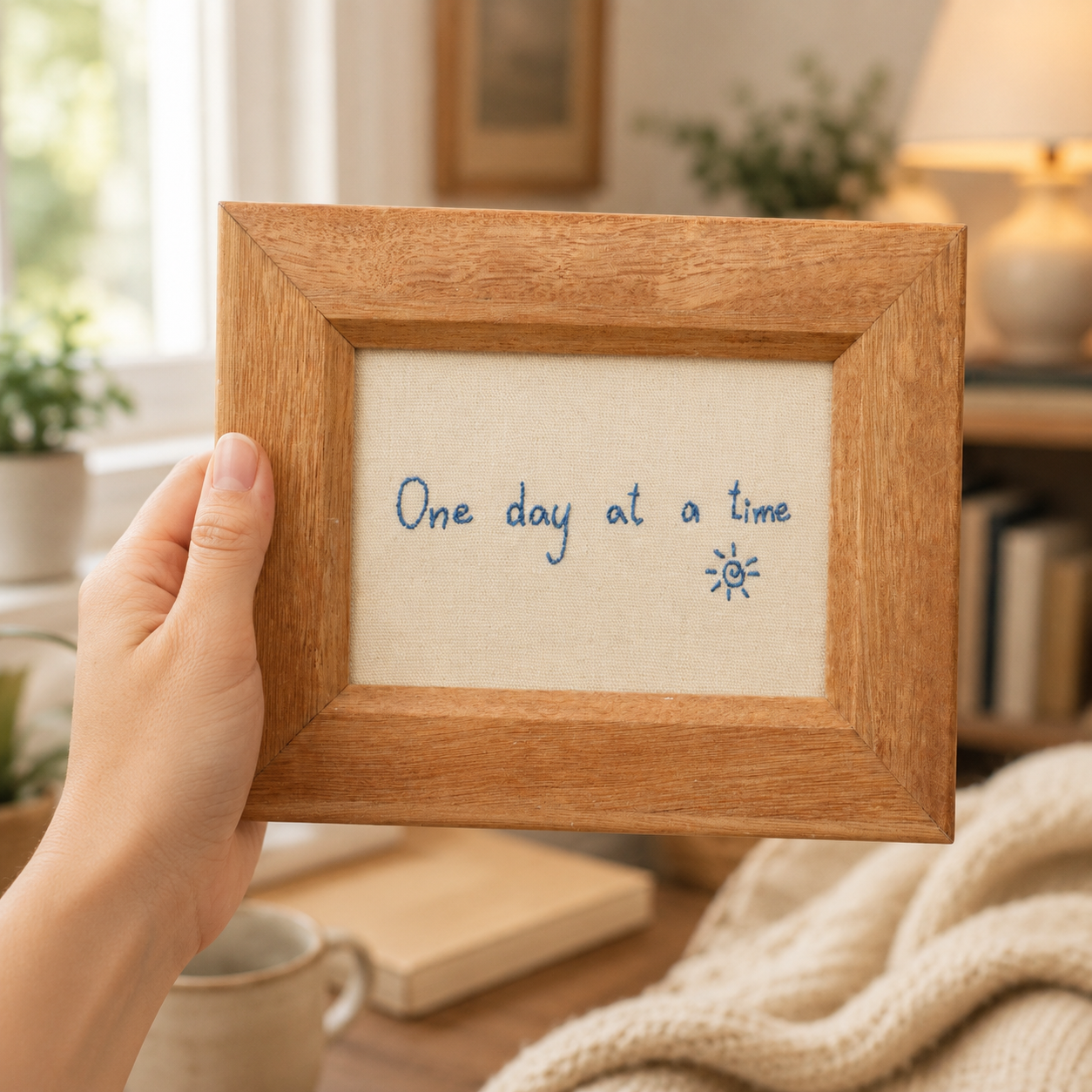 Personalized Handwriting Embroidery Wooden Keepsake Frame from Your Writing
