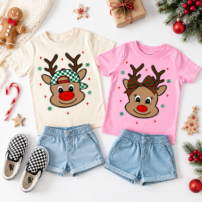 Personalized Kids Merry Christmas Graphic T-Shirt