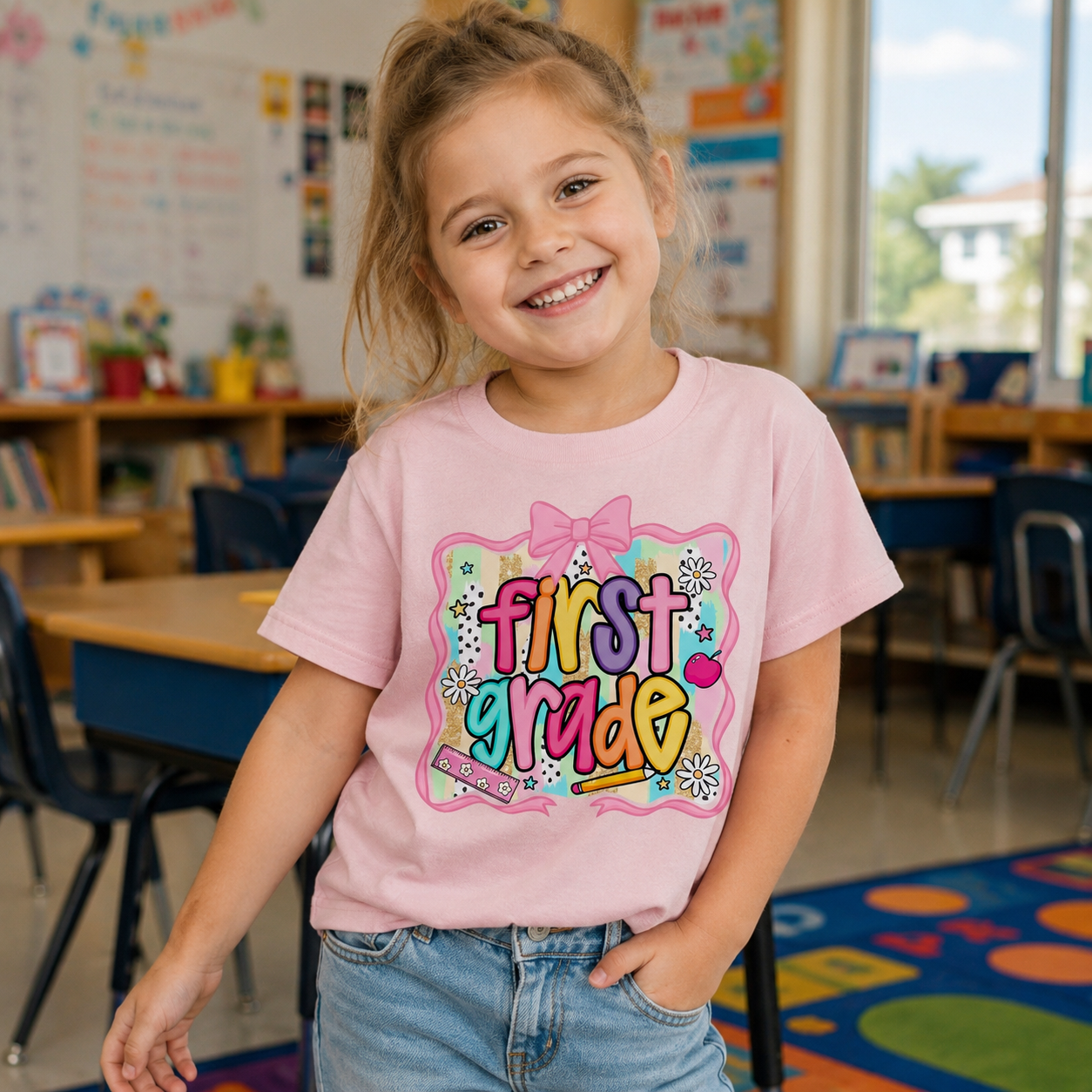 First Grade Ready Rainbow First Day School T-Shirt