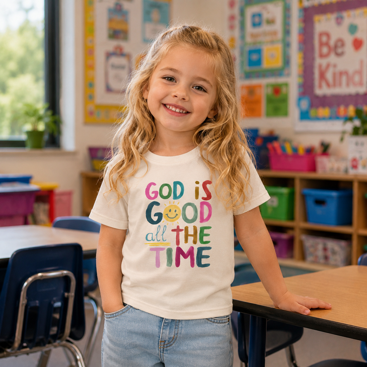 God Is Good All The Time Kids Inspirational Faith T-Shirt