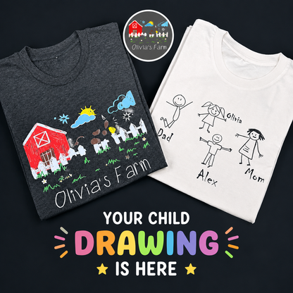 Personalized Kids Drawing Artwork Graphic T-shirt