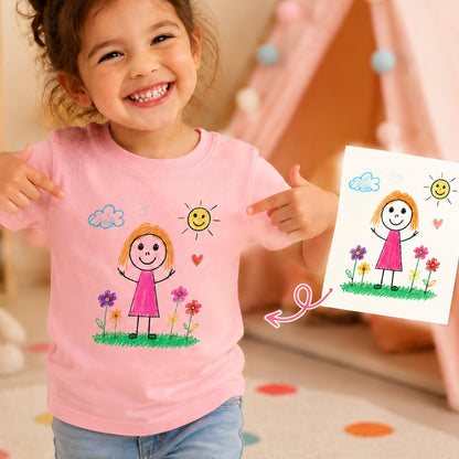 Personalized Kids Drawing Artwork Graphic T-shirt