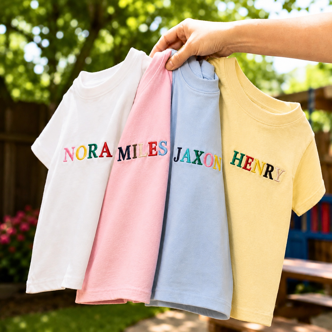 Personalized Embroidered Name T-shirt for Kids