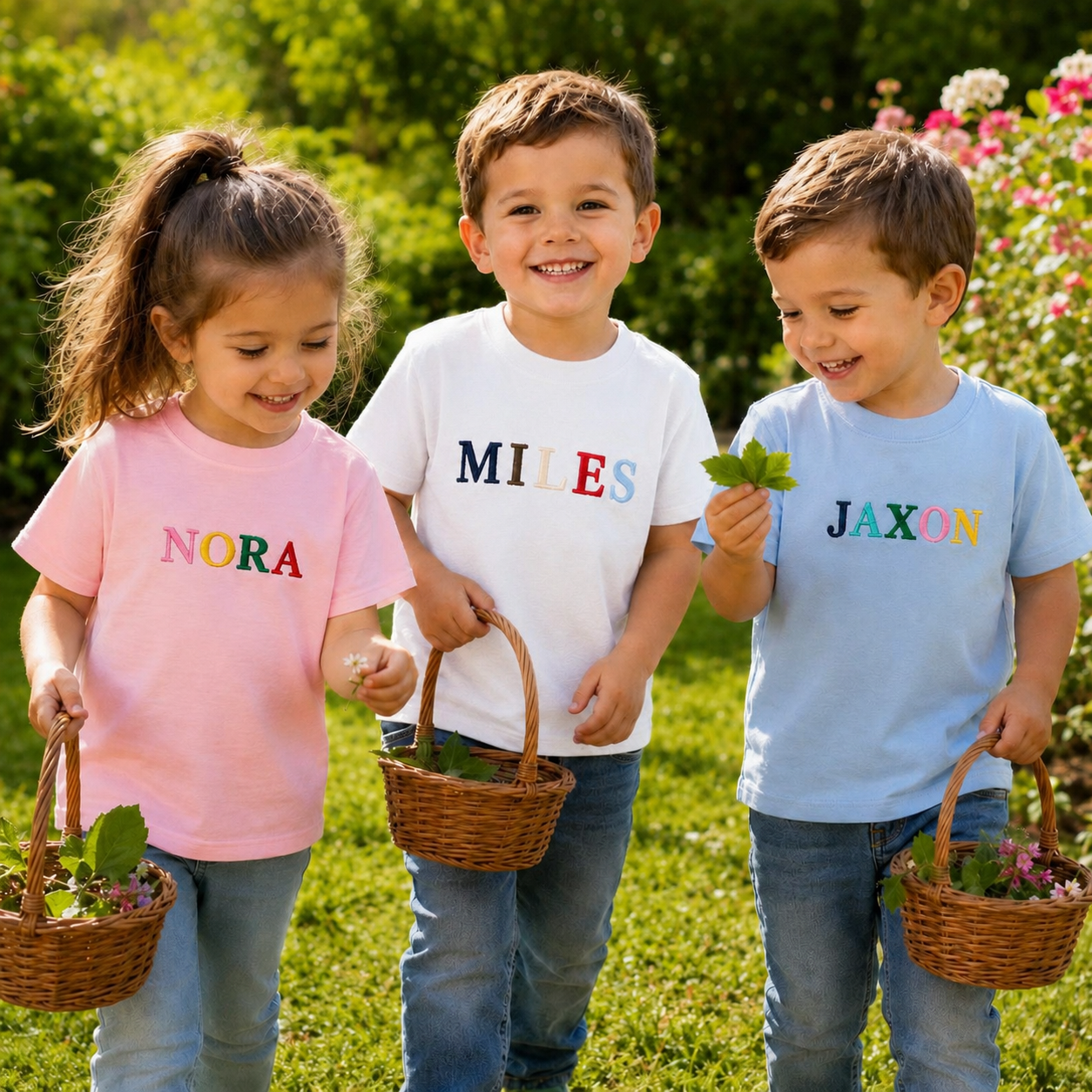 Personalized Embroidered Name T-shirt for Kids