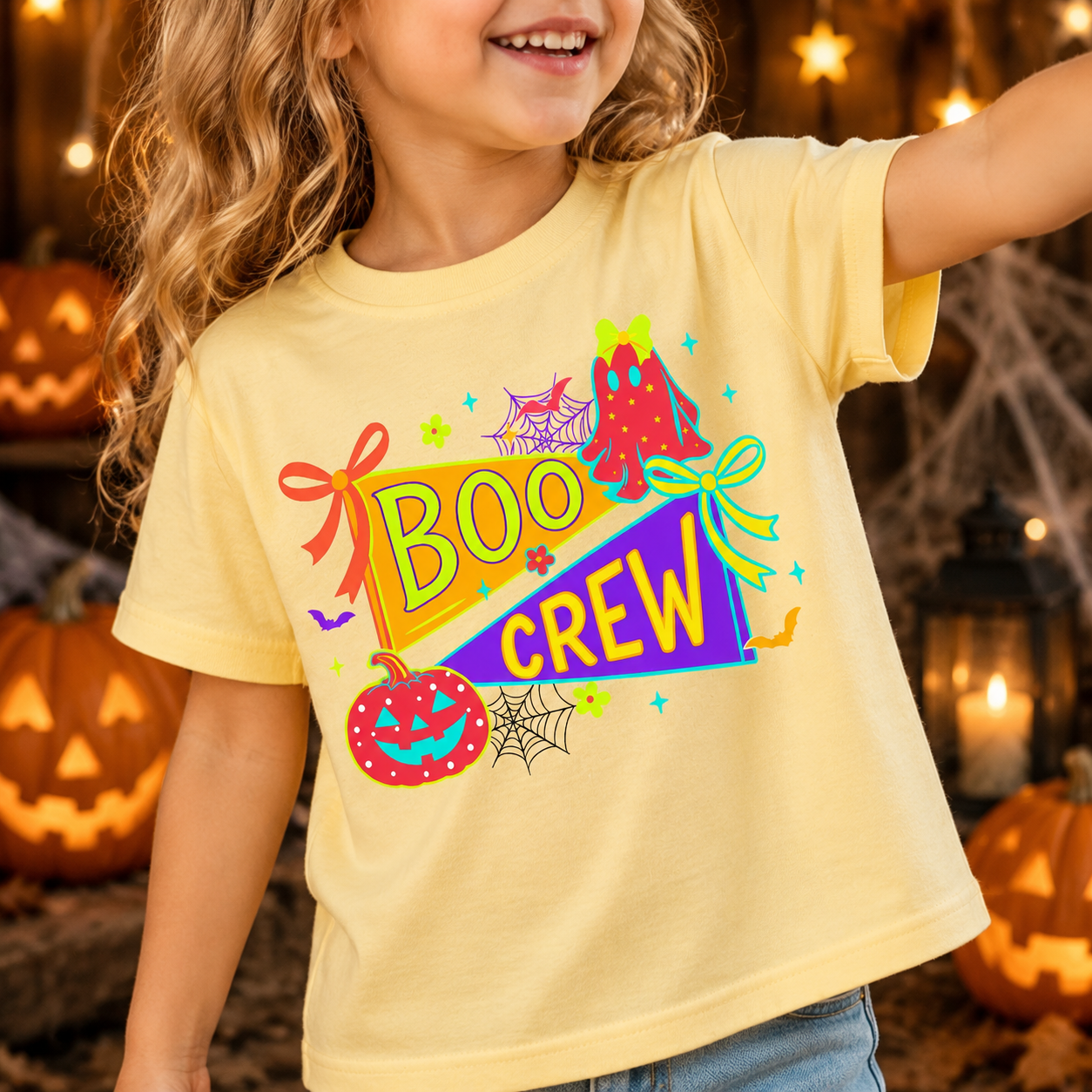 Personalized Kids Boo Crew Halloween Graphic T-Shirt