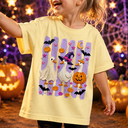 Personalized Kids Halloween Ghost Duck Graphic T-Shirt