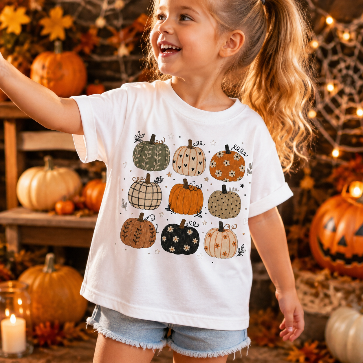 Personalized Kids Spooky Season Halloween Graphic T-Shirt