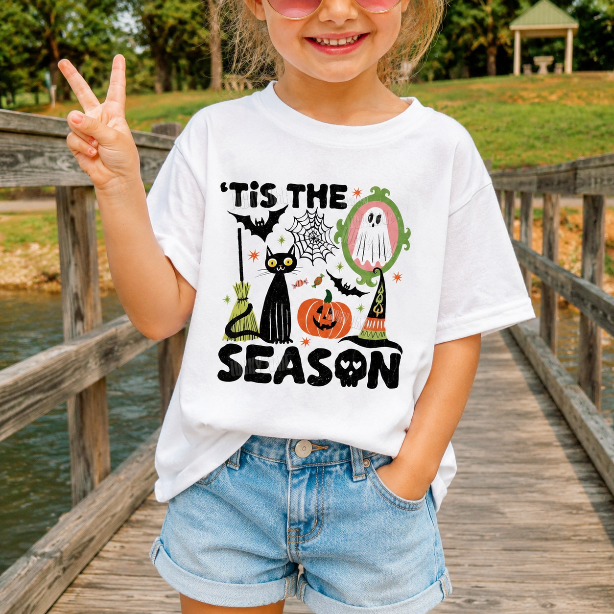 Personalized Kids Spooky Season Halloween Graphic T-Shirt