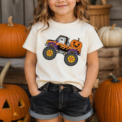 Personalized Kids Monster Truck Halloween Graphic T-Shirt