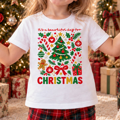 Personalized Kids Merry Christmas Graphic T-Shirt
