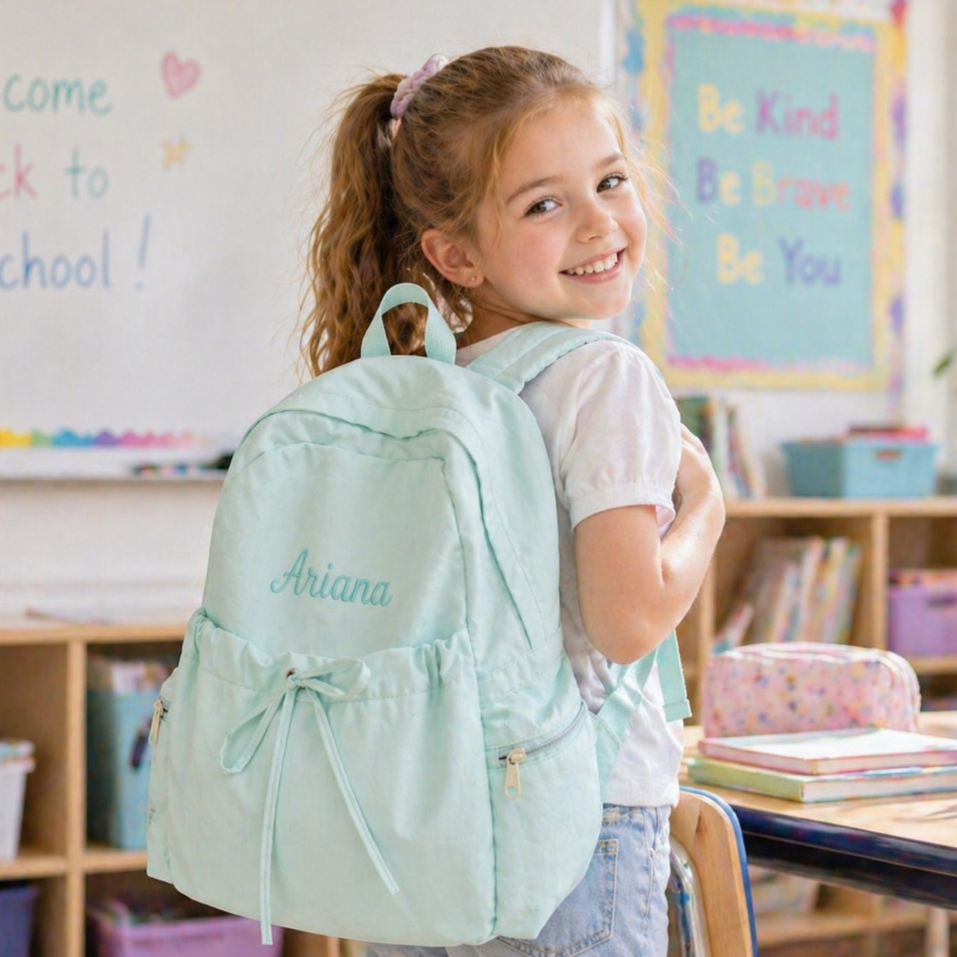 Personalized Kids School Backpack with Embroidered Name