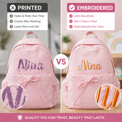 Personalized Kids School Backpack with Embroidered Name