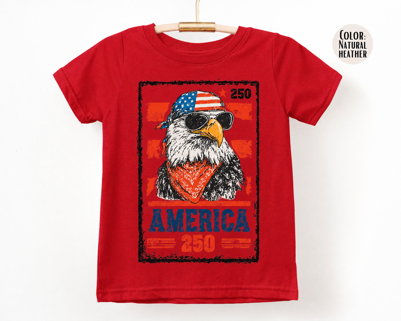 Patriotic American Eagle 4th of July T-Shirt for Kids