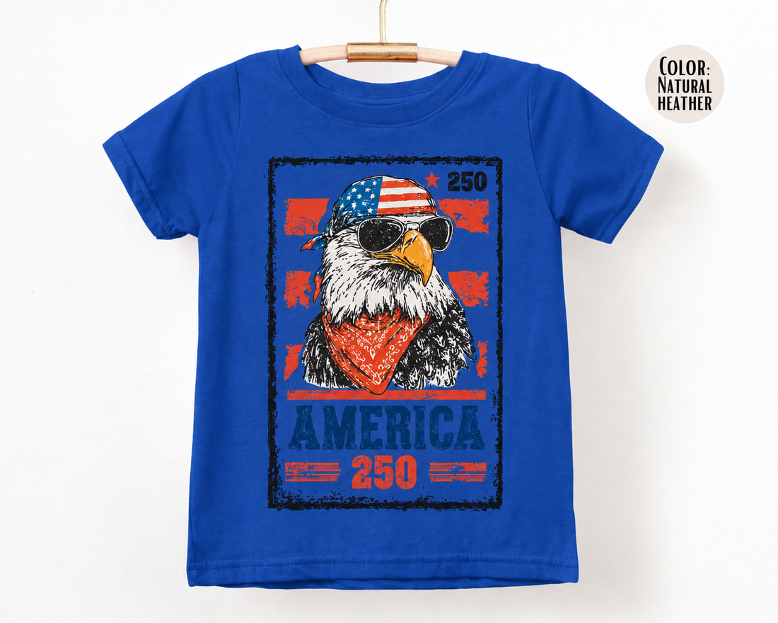 Patriotic American Eagle 4th of July T-Shirt for Kids