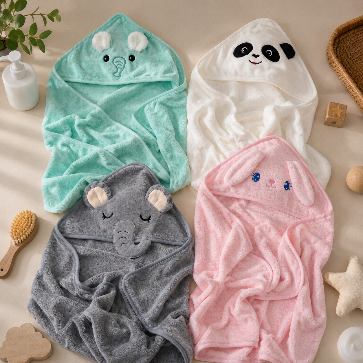 Personalized Baby Hooded Animal Bath Towel