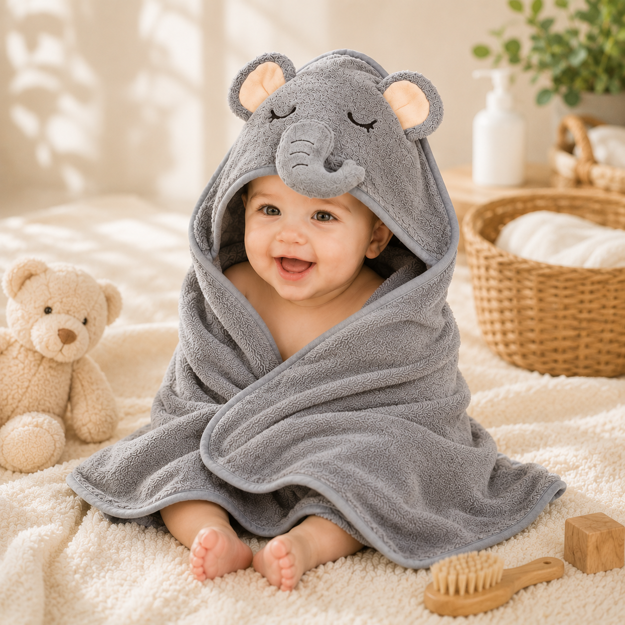 Personalized Baby Hooded Animal Bath Towel