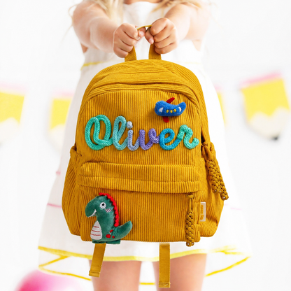 Personalized Back-to-School Corduroy Backpack for Kids