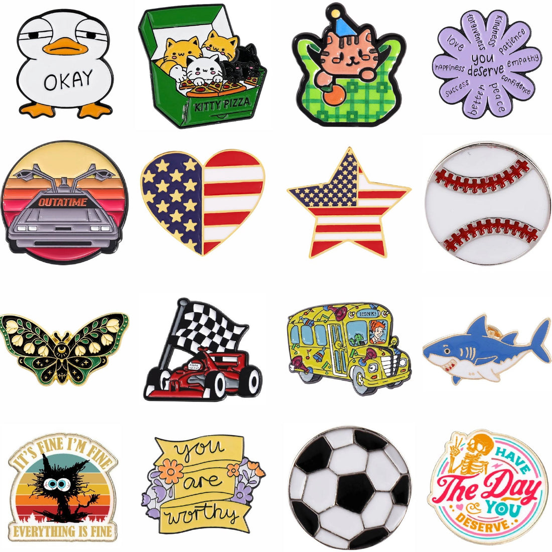 Adorable Decorative Pins and Badges in a Variety of Styles
