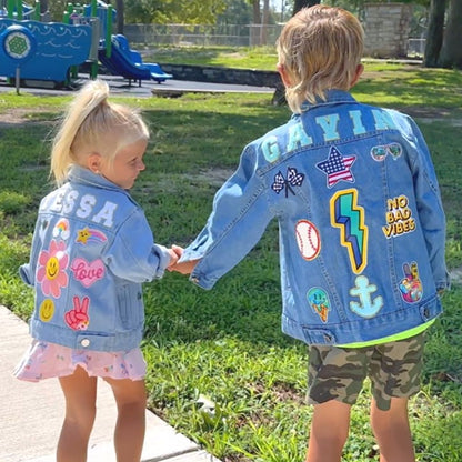 Personalized Patch Denim Jacket - Sokidsun