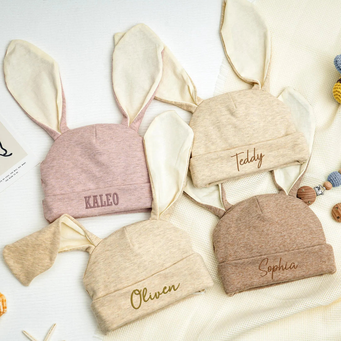 Personalized Bunny Ears Baby Beanie Hat