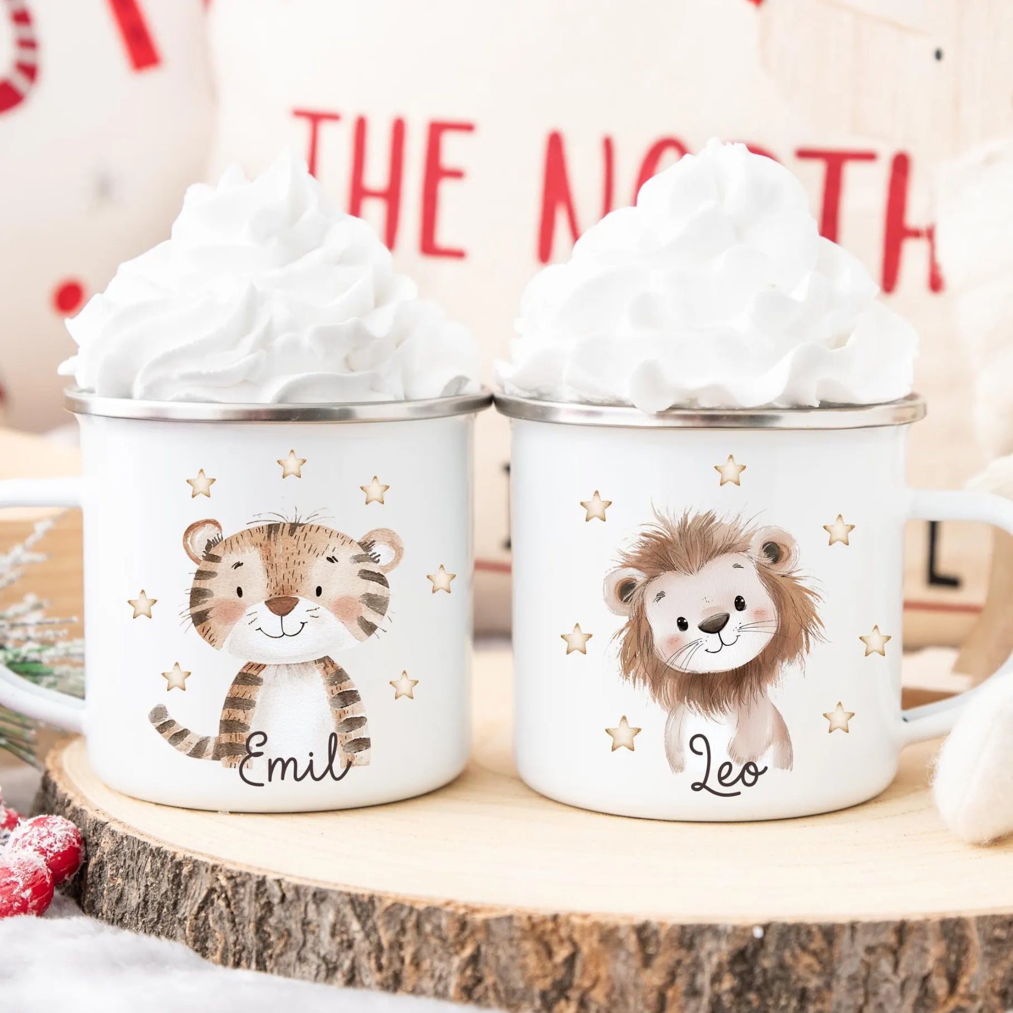 Personalized Kids Safari Animal Enamel Mug - Sokidsun