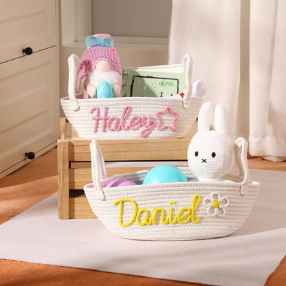 Personalized Cotton Rope Baby Gift Storage Basket - Sokidsun