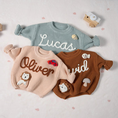 Personalized Baby Name Knit Sweater - Sokidsun