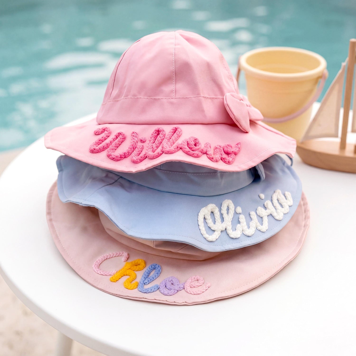 Personalized Girls Sun Hat with Custom Name