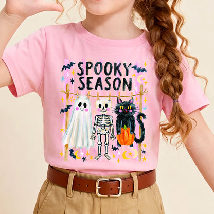 Personalized Kids Spooky Season Halloween Graphic T-Shirt