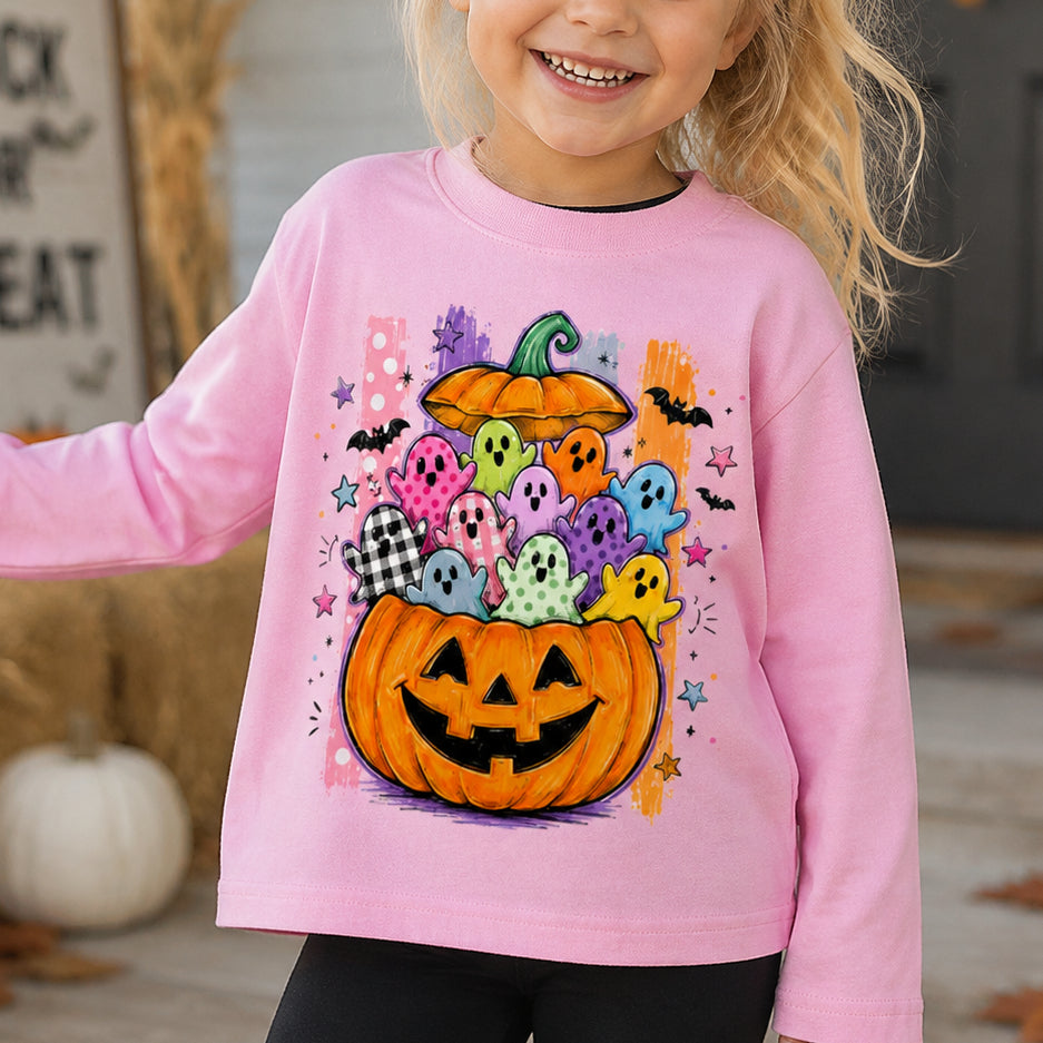 Personalized Kids Halloween Cotton Long Sleeve T-shirt