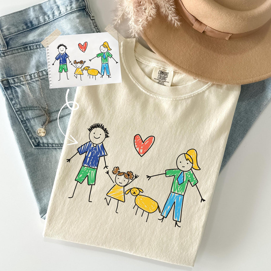 Personalized Kids Drawing Artwork Graphic T-shirt