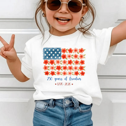 4th of July Kids Patriotic T-Shirt – America 250 Years of Freedom