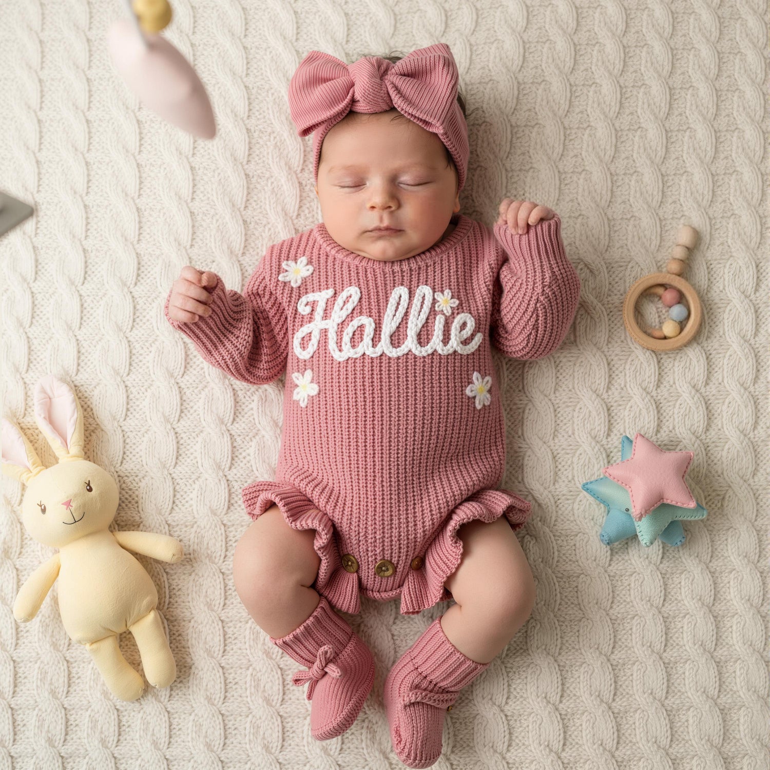 Personalized Baby Knit Name Romper Set - Sokidsun