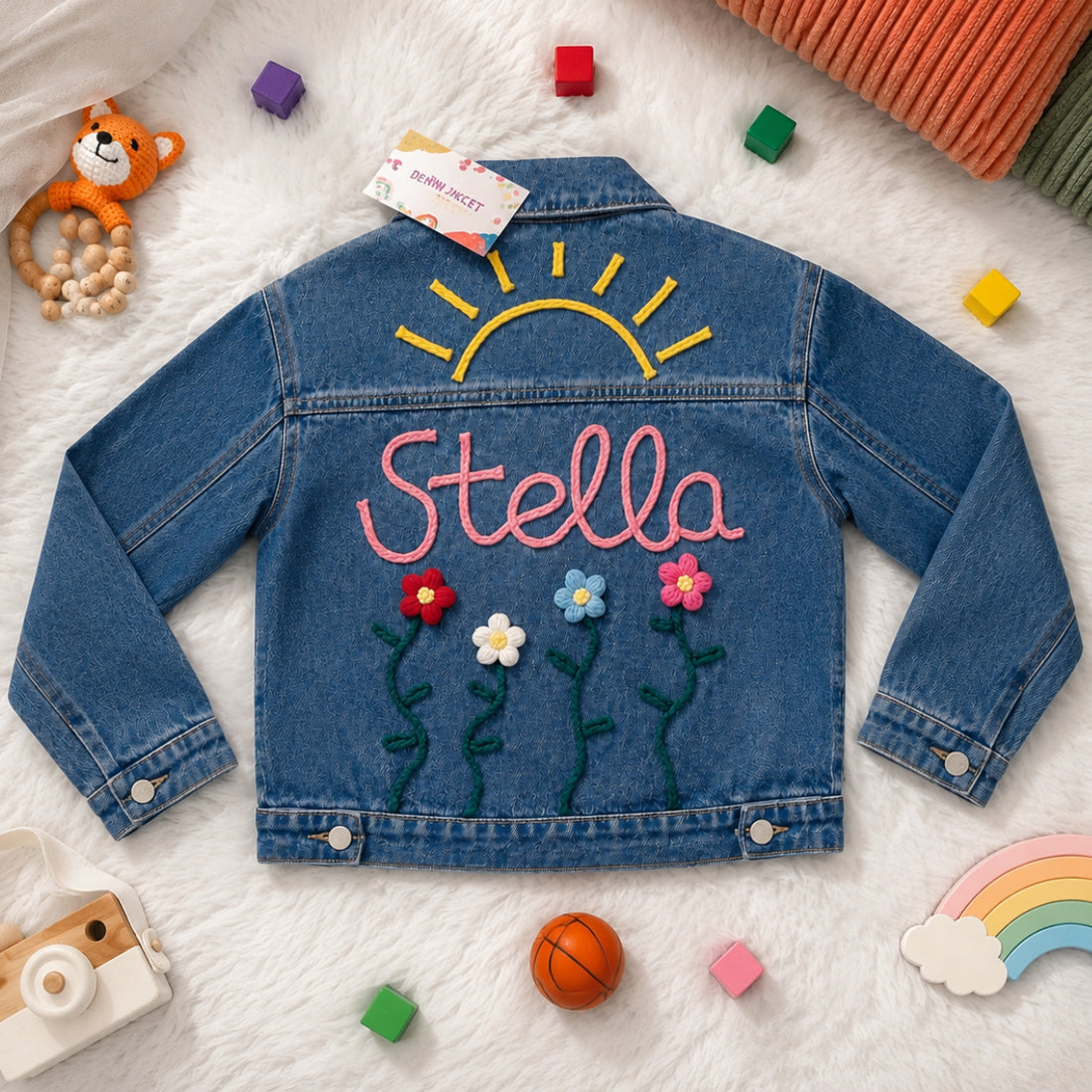 Adorable Personalized Kids Name Denim Jacket