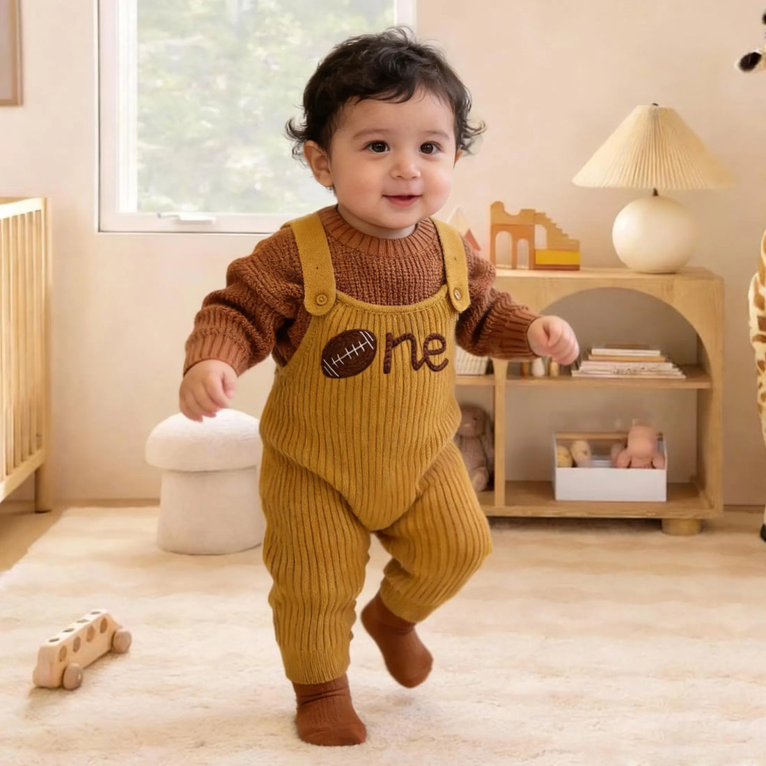 Personalized Baby Knit Dungaree Romper