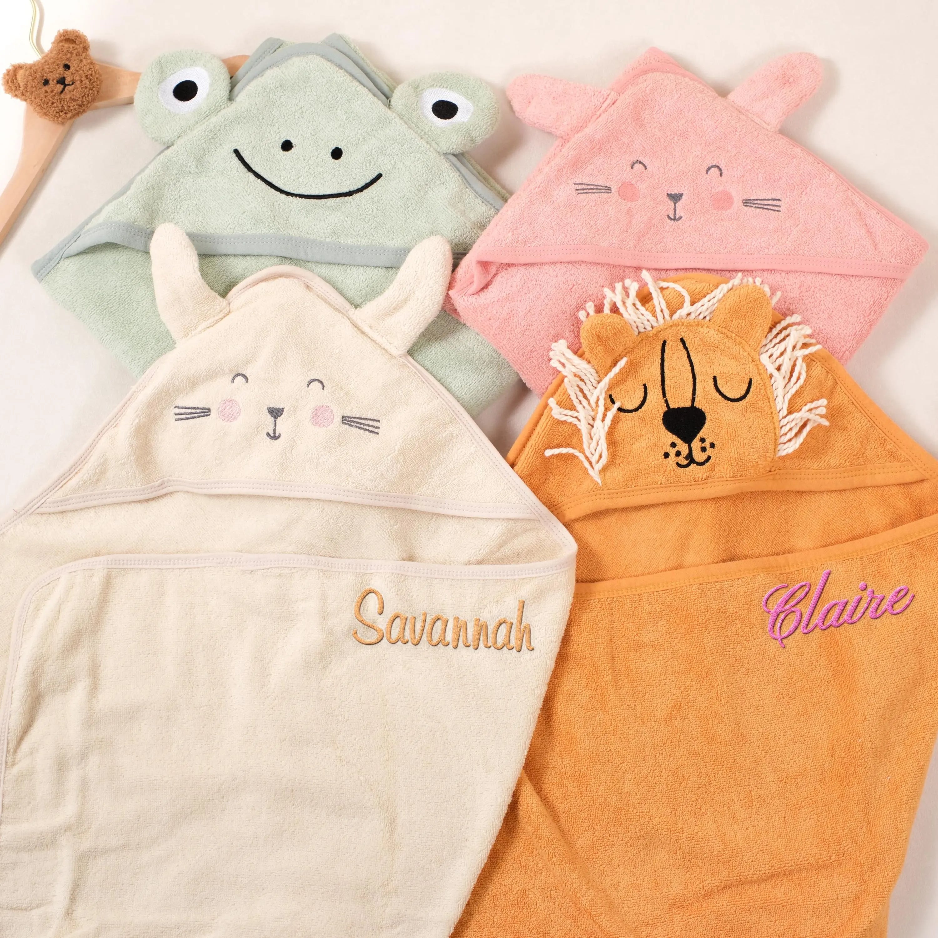 Personalized Baby Animal Hooded Bath Towel