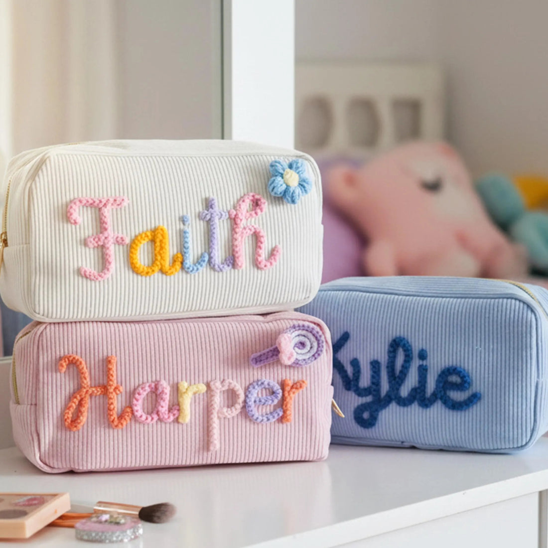 Personalized Kids Corduroy Name Pencil Case - Sokidsun