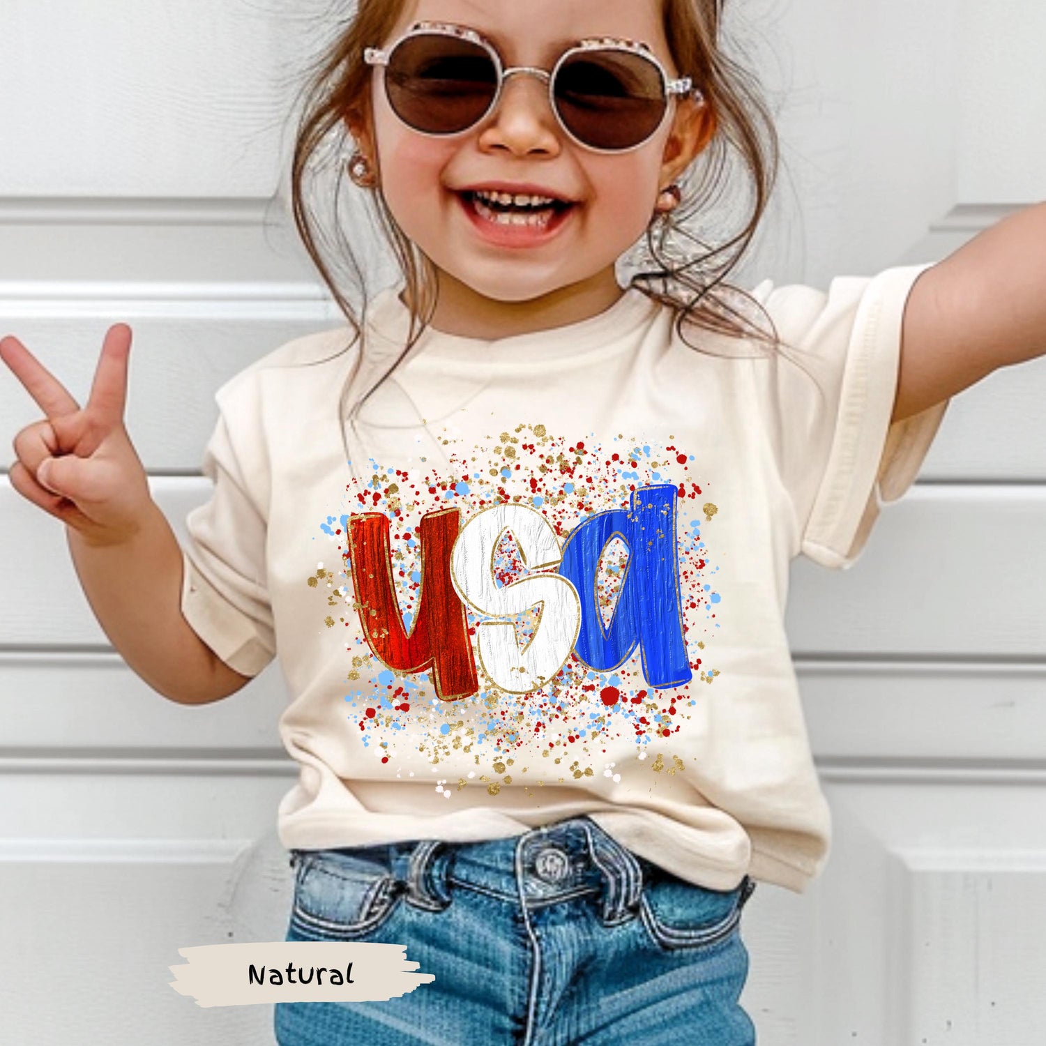 America 250th Anniversary Paint Splash Kids T-Shirt