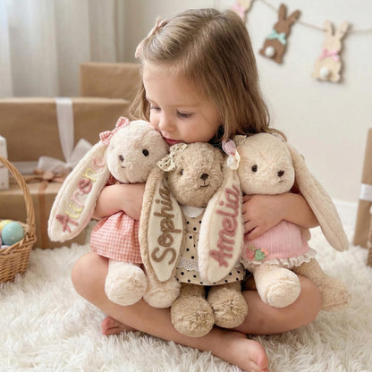 Personalized Bunny Plush: Nursery Rabbit Doll, Daycare Stuffed Animal, Baby Girl Shower Gift