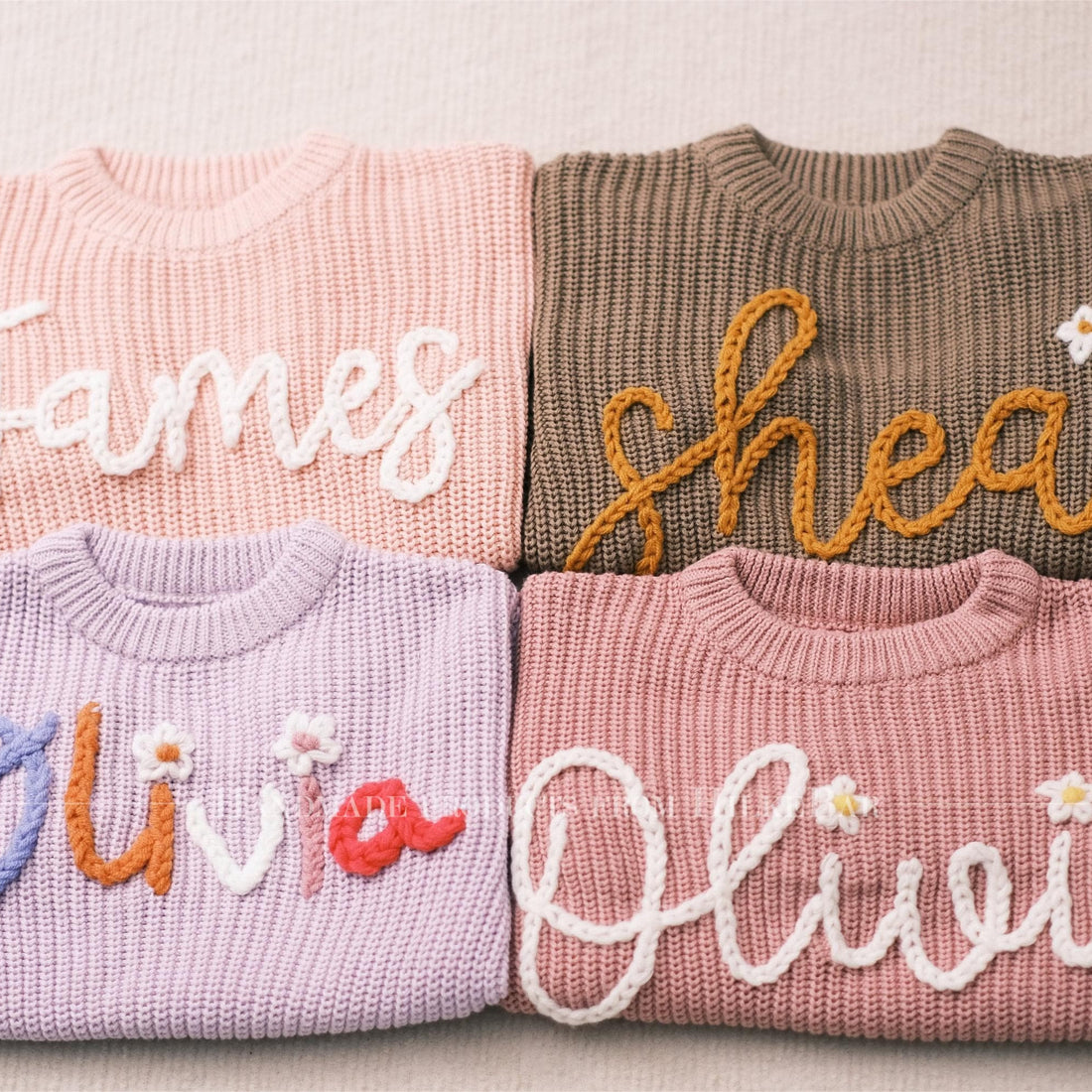 Personalized Cute Baby Knit Name Sweater