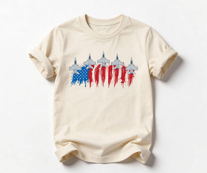America 250th Anniversary Fighter Jet Kids T-Shirt