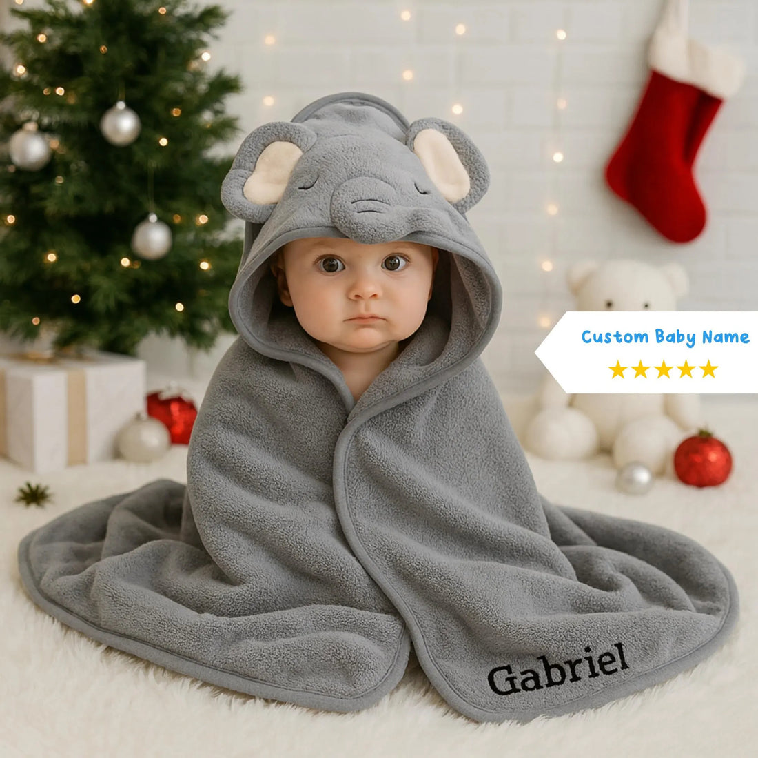 Personalized Baby Hooded Animal Bath Towel