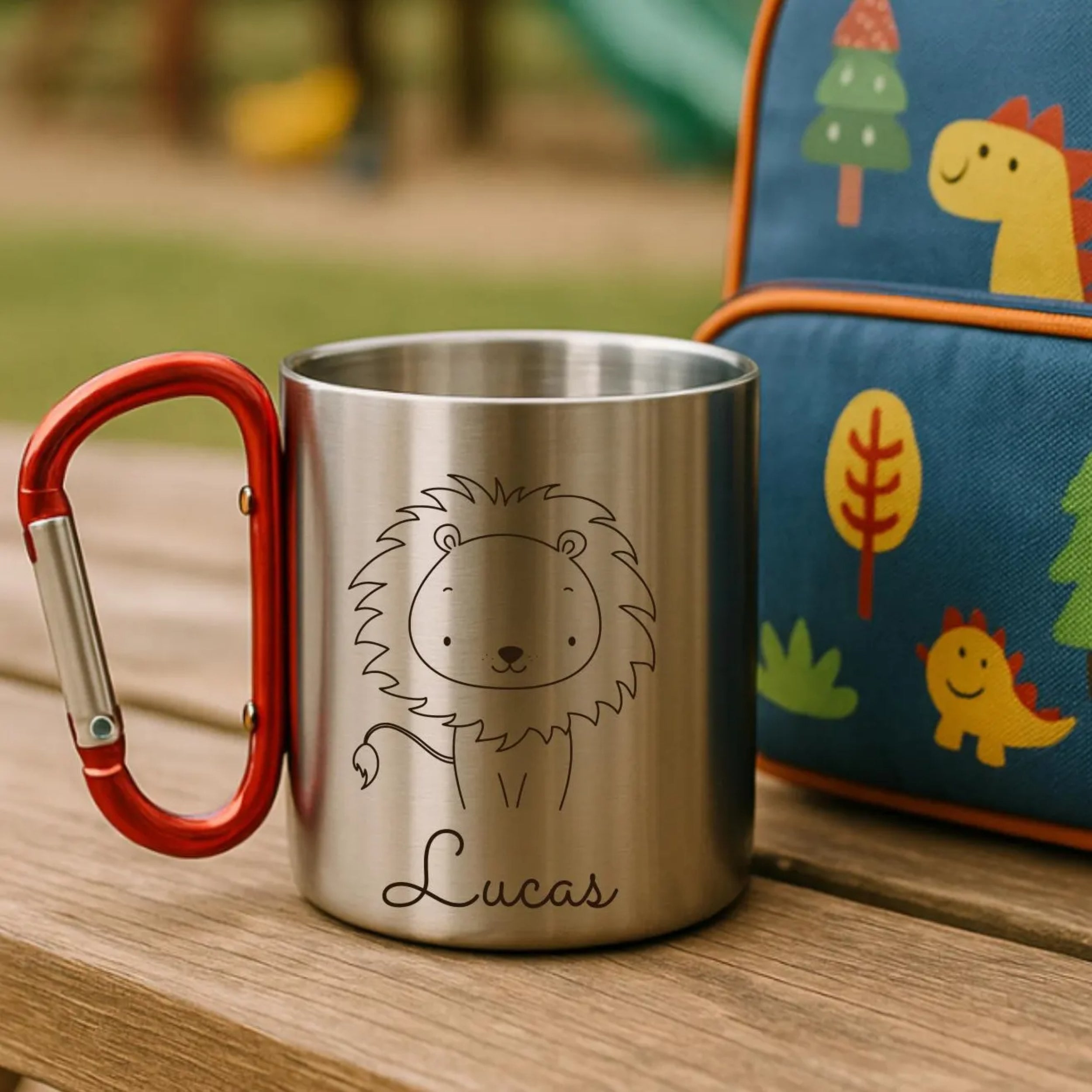 Personalized Kids Stainless Steel Animal Camping Mug - Sokidsun
