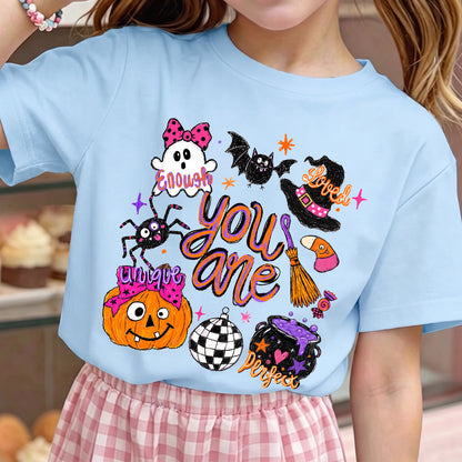Personalized Kids Cute Witch Halloween Graphic T-Shirt