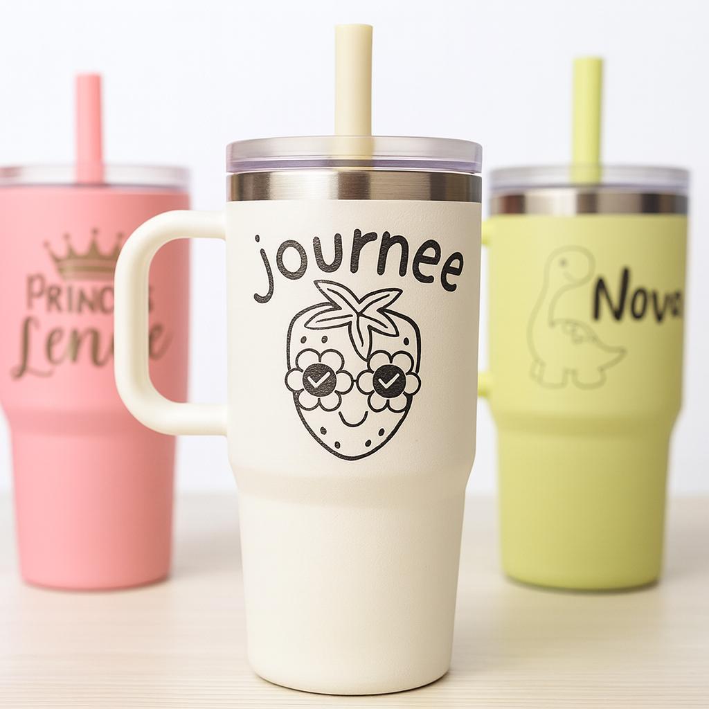 Personalized Kids Stainless Steel Tumbler with Straw - Sokidsun