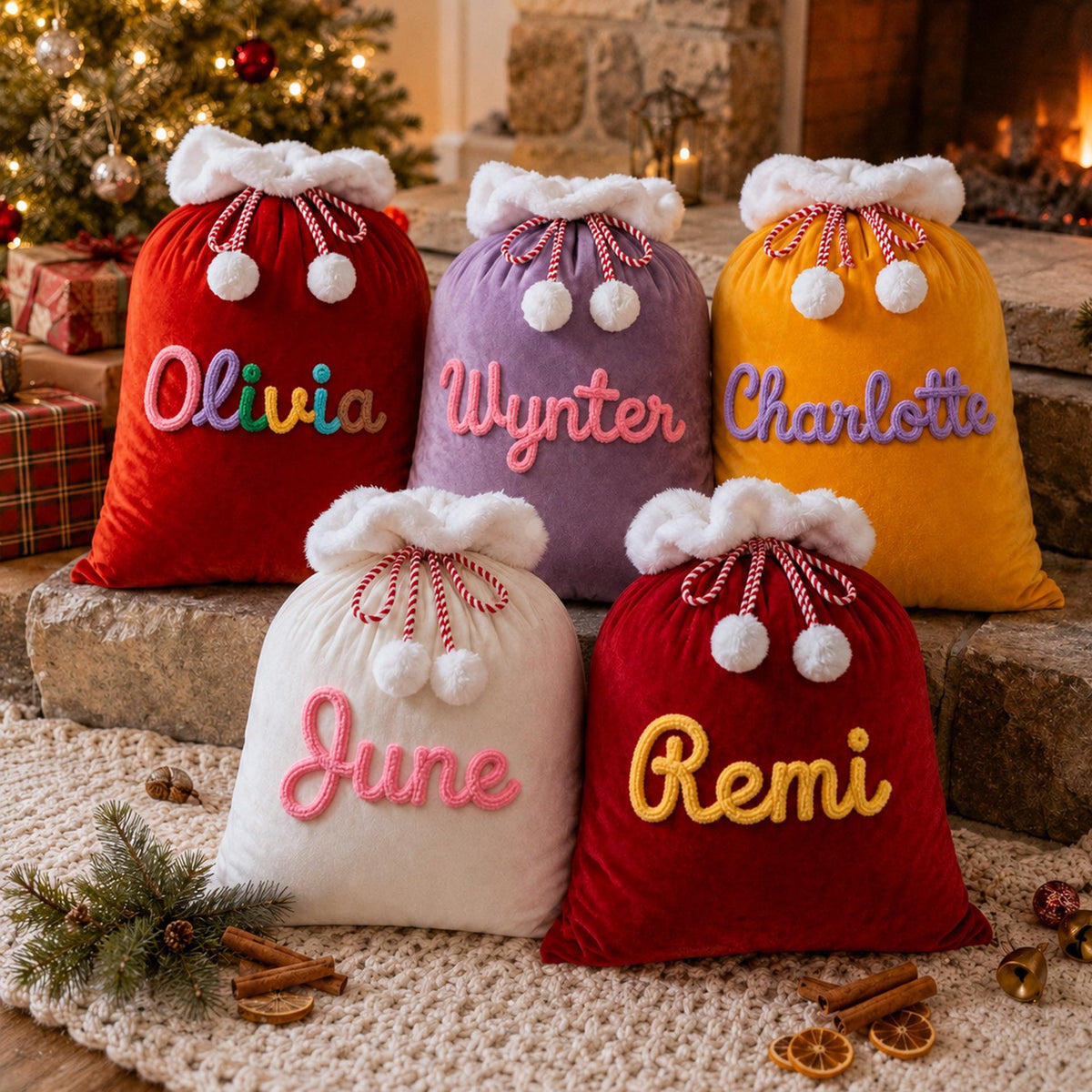 Personalized Christmas Keepsake Santa Sack for Kids with Custom Name