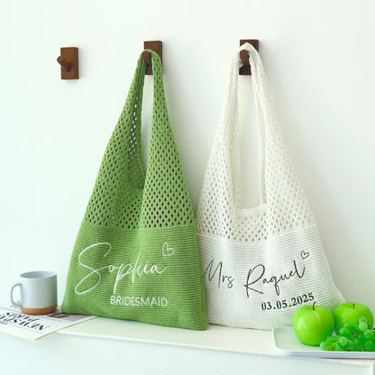 Personalized Knitted Shoulder Tote Bag - Sokidsun