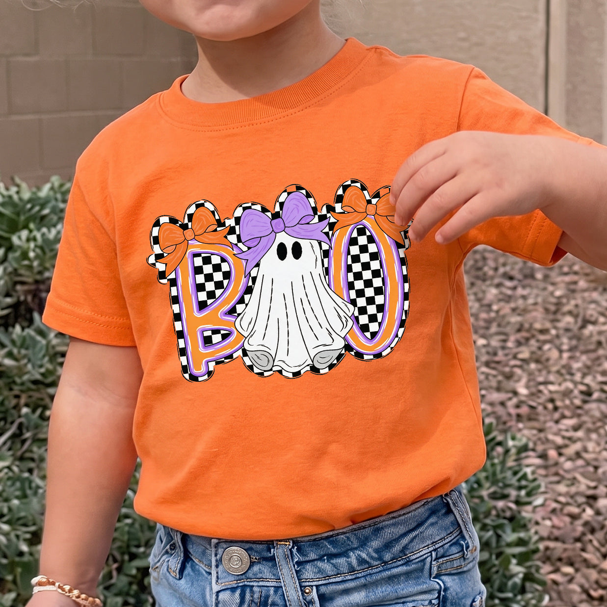 Personalized Kids Cute Boo Halloween Graphic T-Shirt