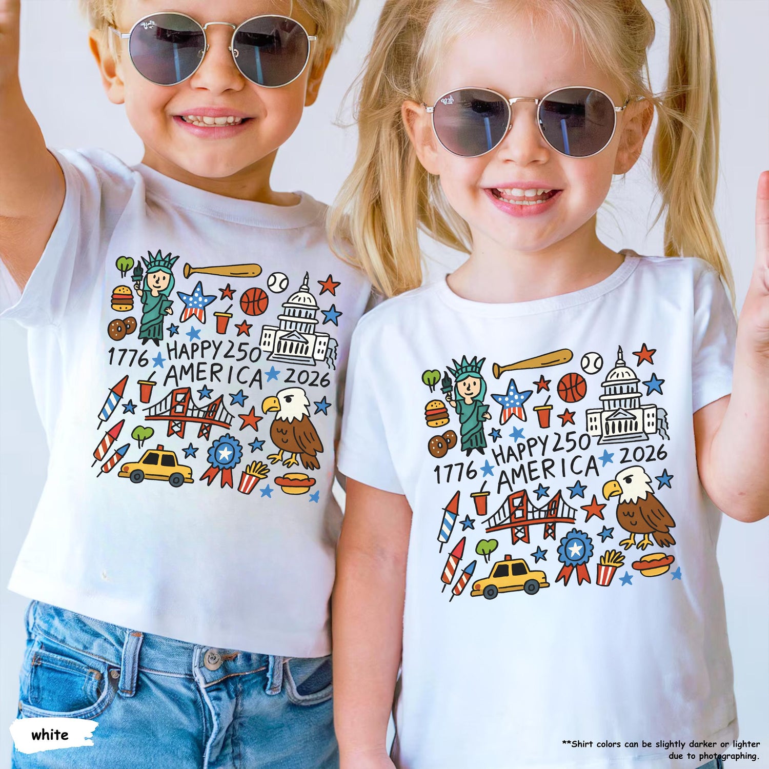 Kids 250th America 1776-2026 Celebration T-Shirt